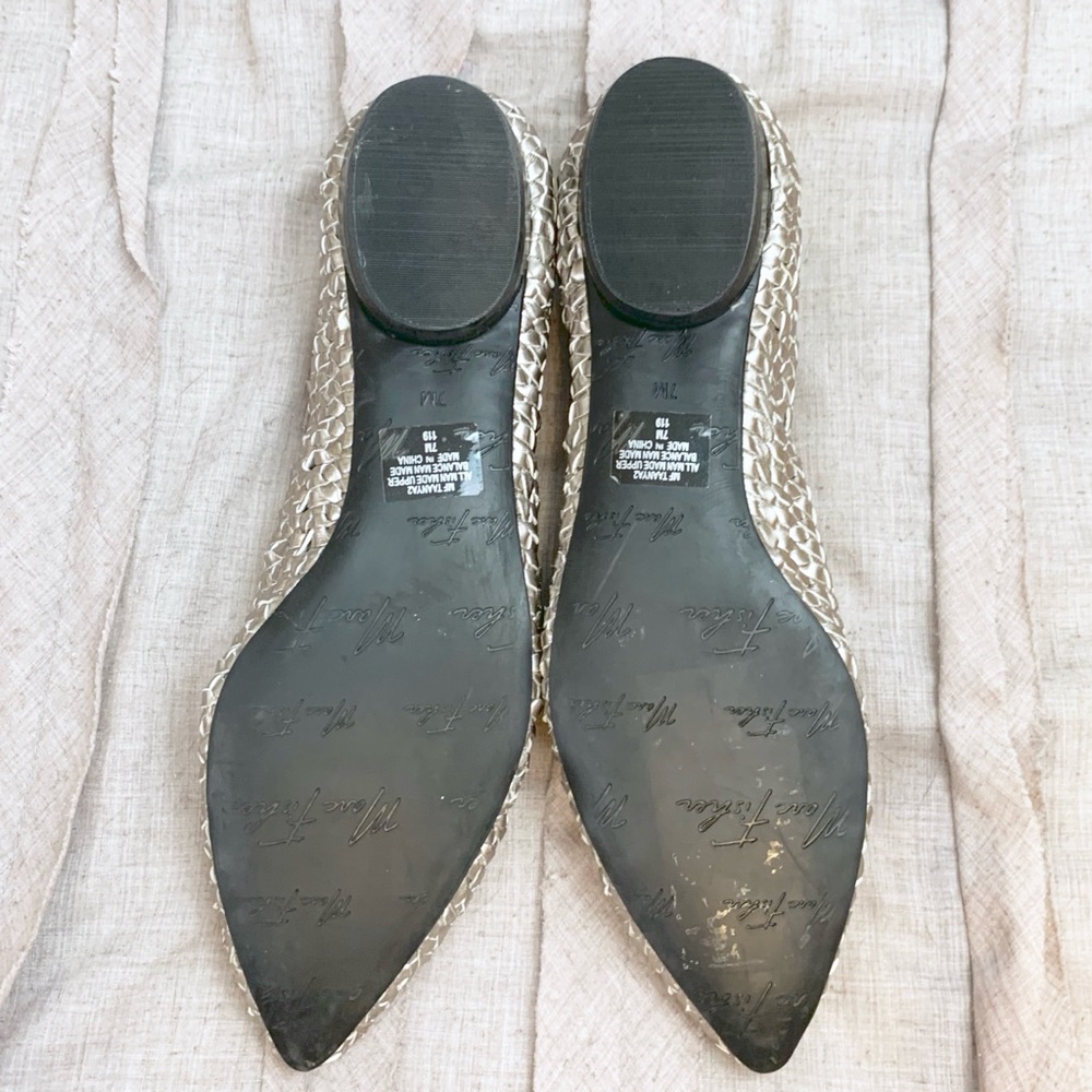 Marc Fisher Taanya Silver Metallic Woven Flats 7M - Picture 6 of 7